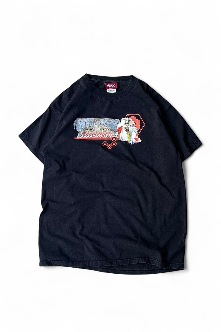 Y2K 05'S SESSHOMARU ANIME T-SHIRT / BLACK [SIZE: M USED]