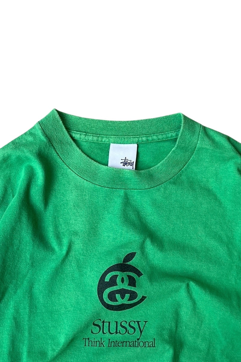 MADE IN USA Y2K EARLY 00'S APPLE T-SHIRT / GREEN [SIZE: M USED]
