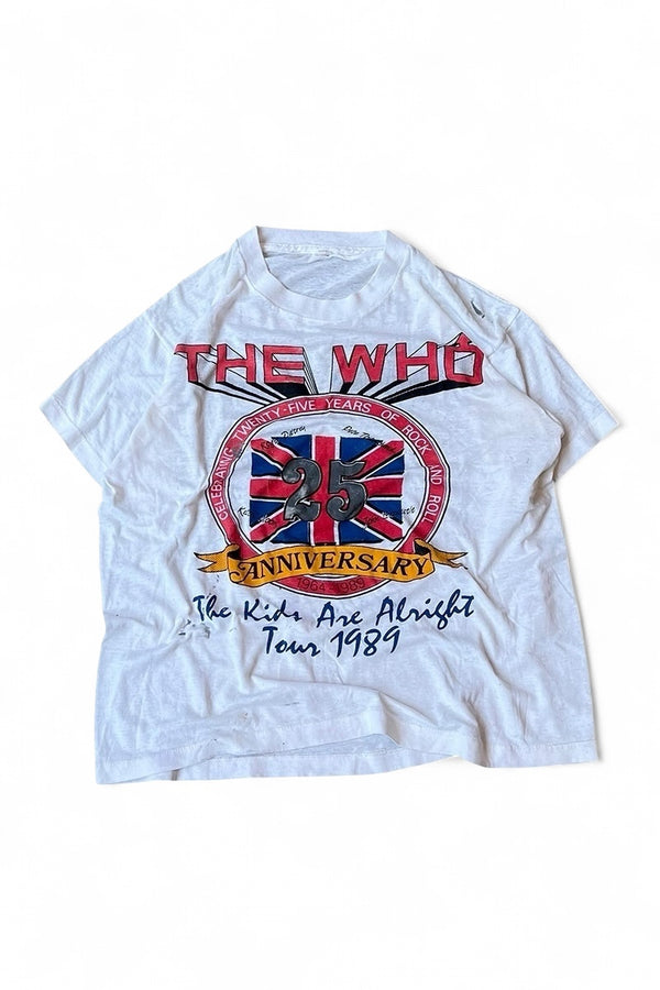 89'S THE WHO 25YEARS TOUR BAND T-SHIRT / WHITE [SIZE: M USED]