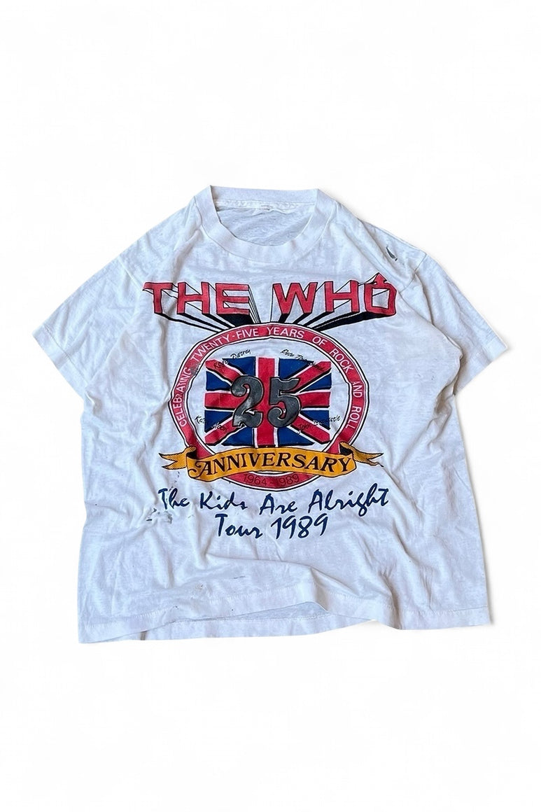 89'S THE WHO 25YEARS TOUR BAND T-SHIRT / WHITE [SIZE: M USED]