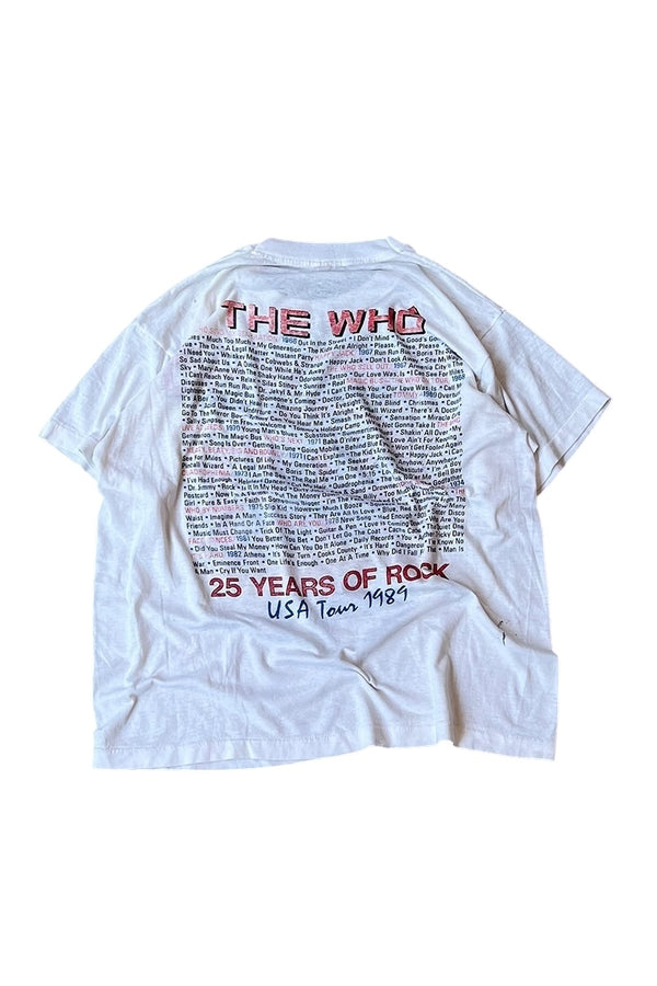 89'S THE WHO 25YEARS TOUR BAND T-SHIRT / WHITE [SIZE: M USED]