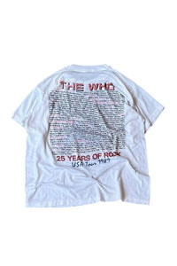 89'S THE WHO 25YEARS TOUR BAND T-SHIRT / WHITE [SIZE: M USED]