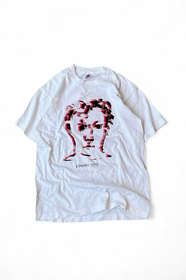 MADE IN USA 91'S DAVID FRALEY ART T-SHIRT / WHITE [SIZE: L USED]