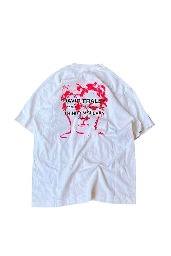 MADE IN USA 91'S DAVID FRALEY ART T-SHIRT / WHITE [SIZE: L USED]