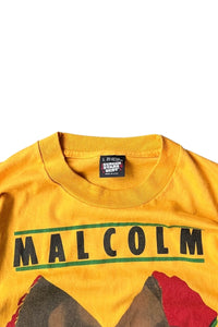 MADE IN USA 90'S MALCOLM X T-SHIRT / YELLOW [SIZE: L USED]