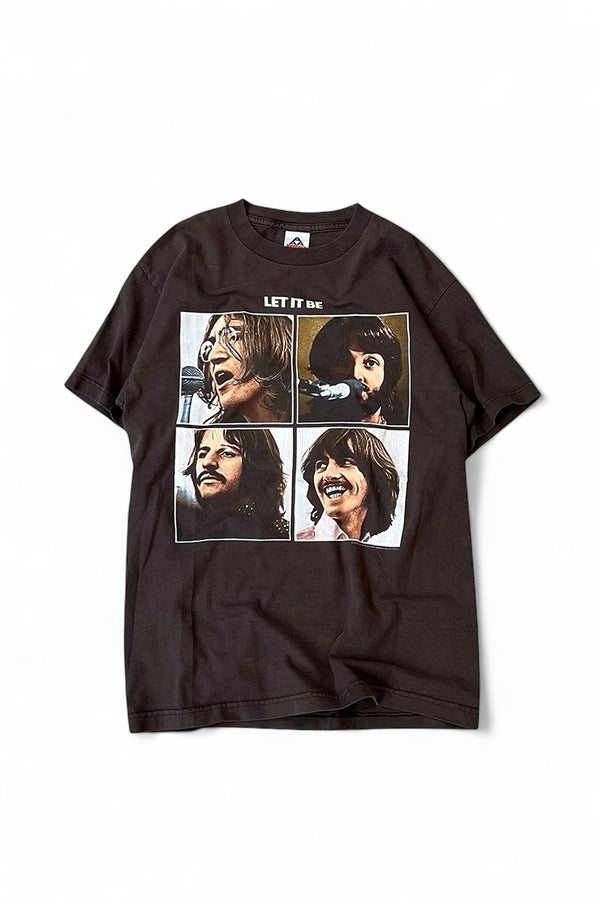 MADE IN MEXICO Y2K 2004 THE BEATLES BAND T-SHIRT / BROWN [SIZE: M USED]