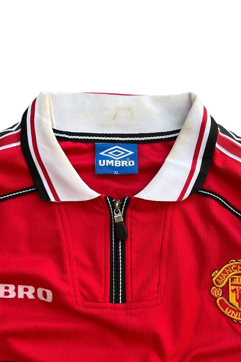 98-00'S BECKHAM FOOTBALL GAME SHIRT / RED [SIZE: XL USED]