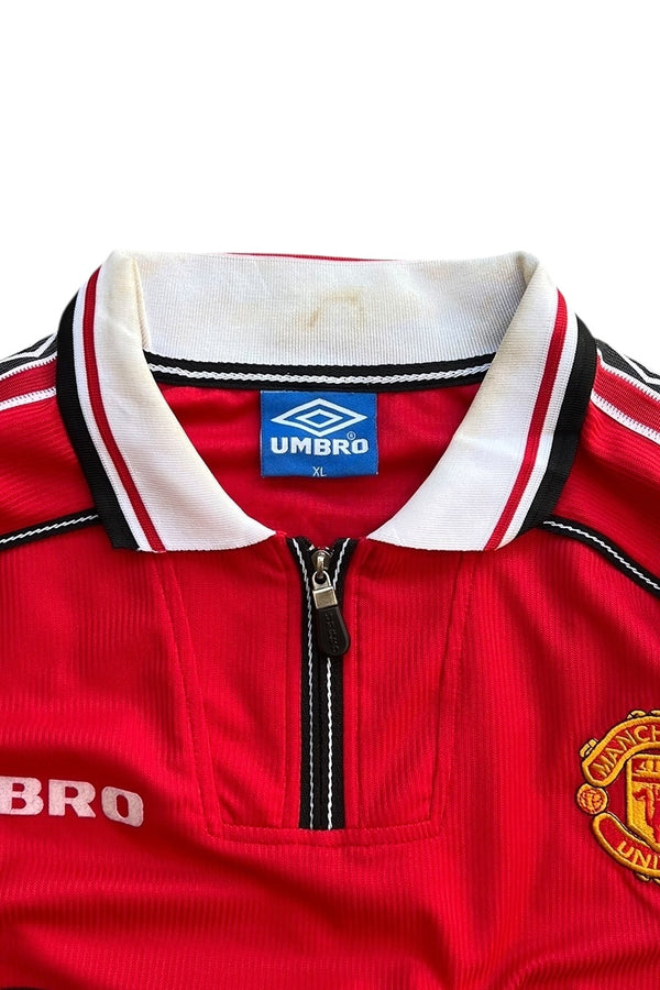 98-00'S BECKHAM FOOTBALL GAME SHIRT / RED [SIZE: XL USED]