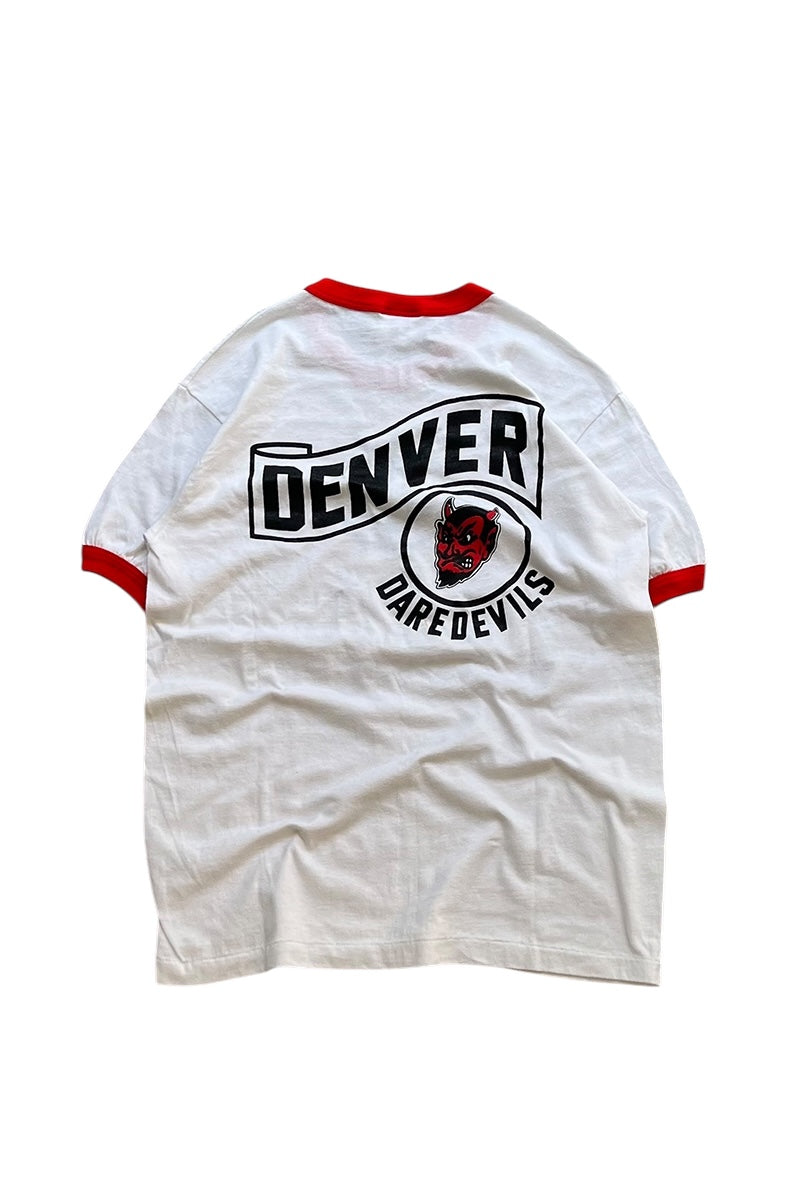 MADE IN USA 90'S VOLKSWAGEN RINGER T-SHIRT / WHITE [SIZE: M USED]