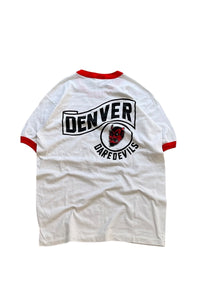 MADE IN USA 90'S VOLKSWAGEN RINGER T-SHIRT / WHITE [SIZE: M USED]