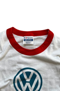 MADE IN USA 90'S VOLKSWAGEN RINGER T-SHIRT / WHITE [SIZE: M USED]