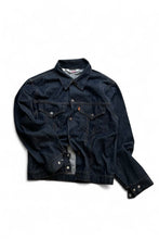 画像をギャラリービューアに読み込む, MADE IN USA 70&#39;S DENIM JACKET ORANGE TAB / NAVY [SIZE: 22 USED]
