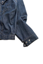画像をギャラリービューアに読み込む, MADE IN USA 70&#39;S DENIM JACKET ORANGE TAB / NAVY [SIZE: 22 USED]
