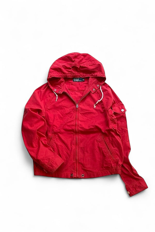 EXCLUSIVE OF DECORATION ZIP UP HOODIE JACKET 90'S REISSUE / RED [SIZE: M USED]