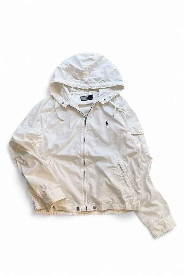 EXCLUSIVE OF DECORATION ZIP UP HOODIE JACKET 90'S REISSUE / WHITE [SIZE: M USED]