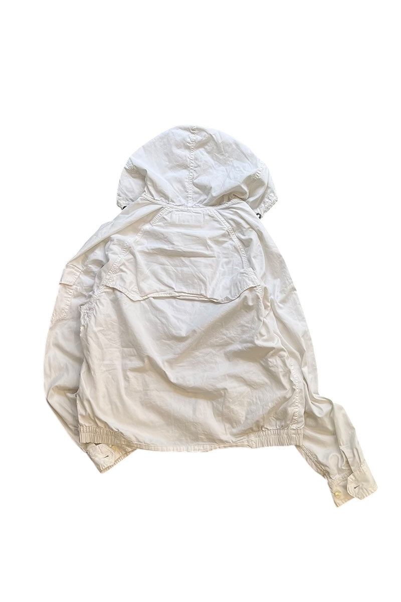 EXCLUSIVE OF DECORATION ZIP UP HOODIE JACKET 90'S REISSUE / WHITE [SIZE: M USED]