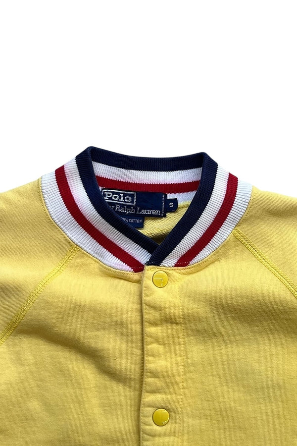 90'S SNAP SWEATSHIRT JACKET / YELLOW [SIZE: S USED]
