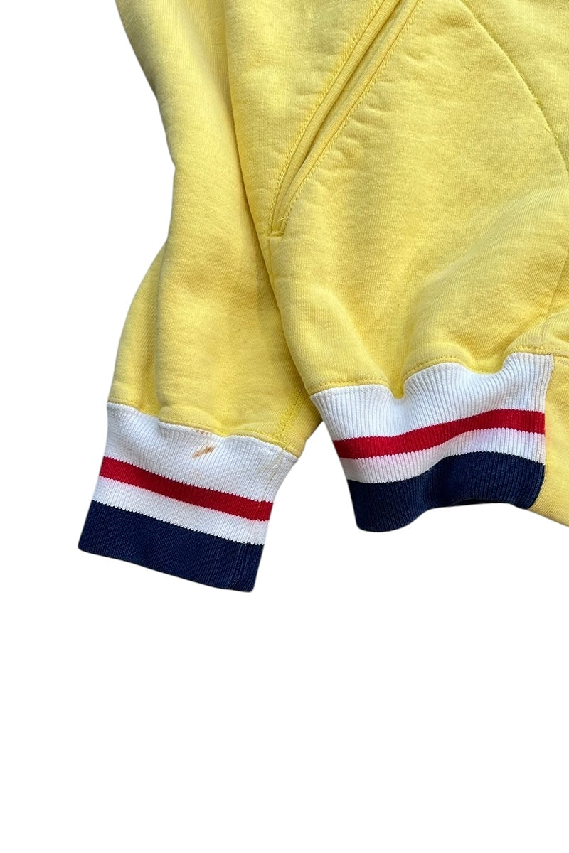 90'S SNAP SWEATSHIRT JACKET / YELLOW [SIZE: S USED]