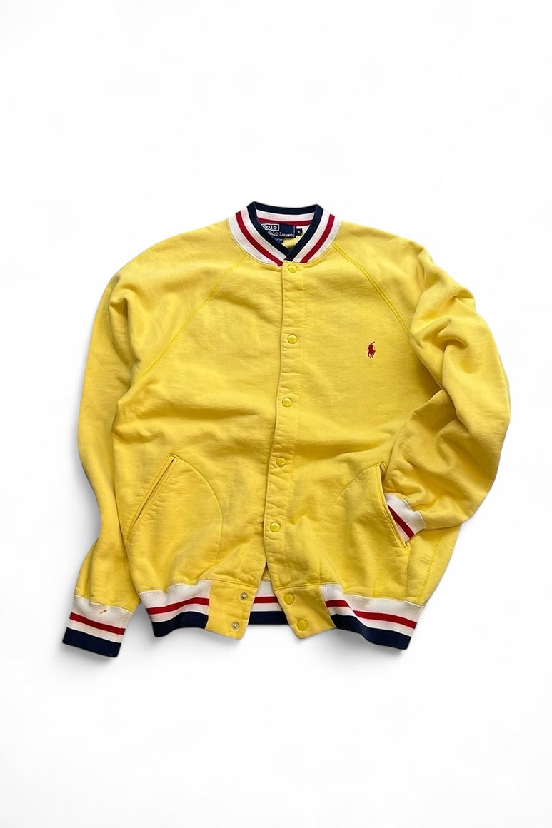 90'S SNAP SWEATSHIRT JACKET / YELLOW [SIZE: S USED]