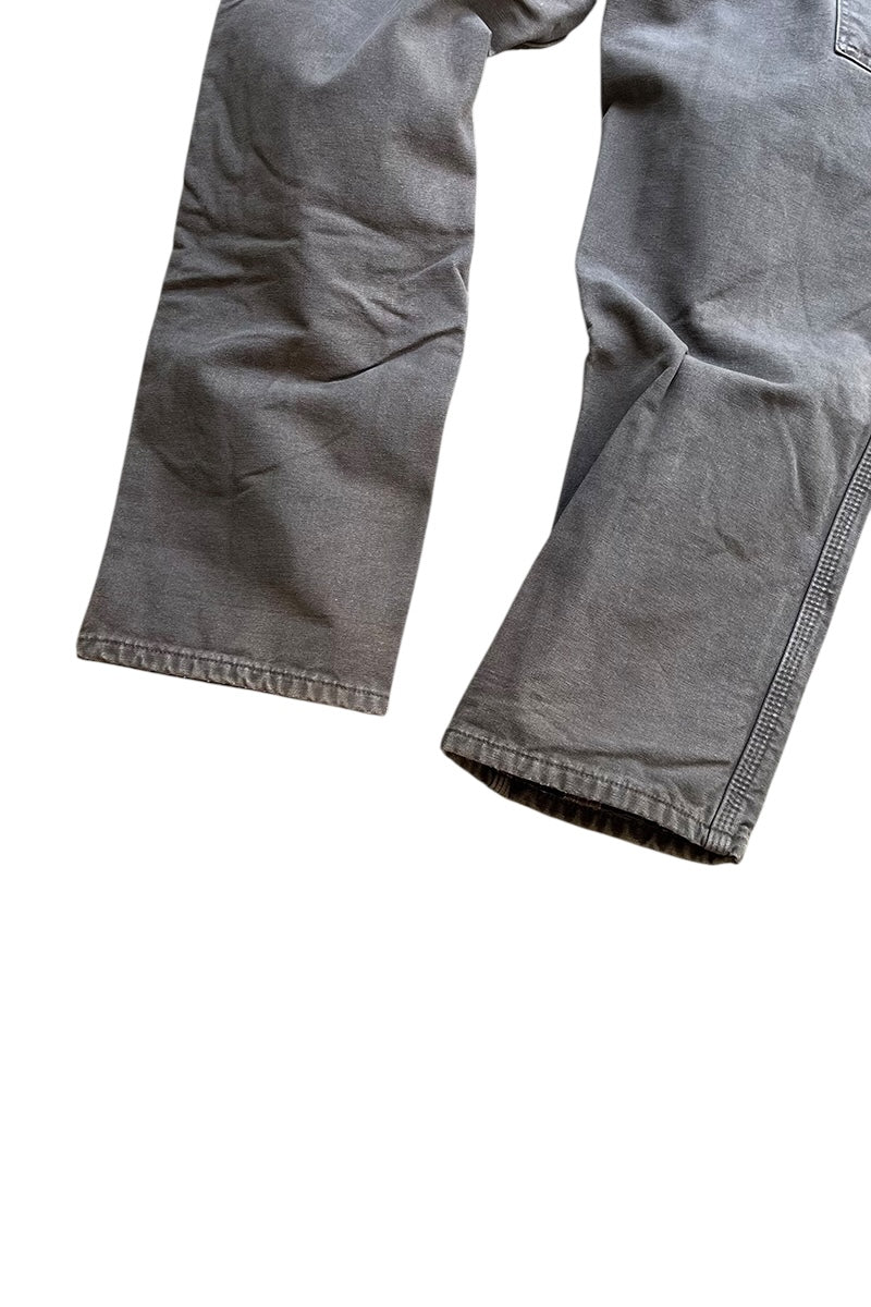 MADE IN USA 14oz DUCK PAINTER PANTS WITH FLANNEL CHECK LINER / GRAY [SIZE: 30 USED]