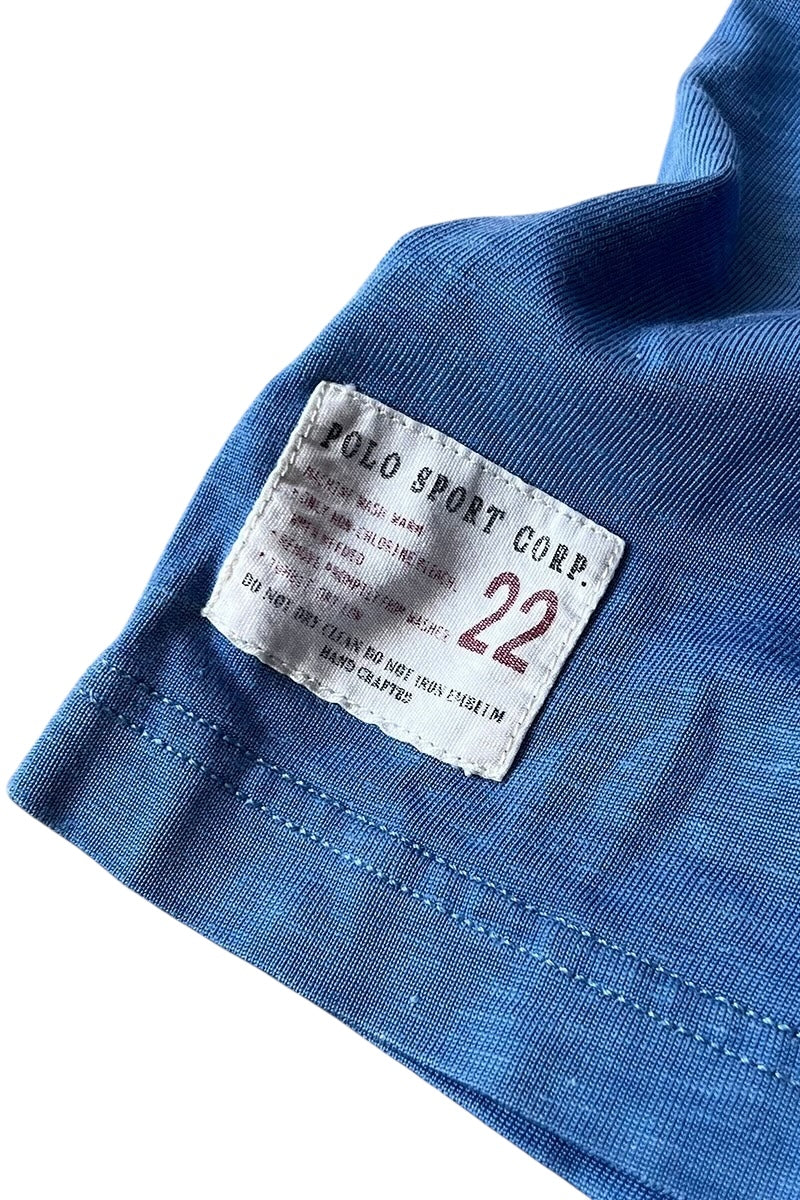 90'S HALF-ZIP POLO SHIRT / LIGHT BLUE [SIZE: L USED]