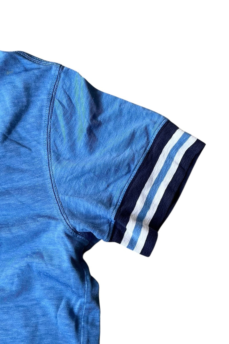 90'S HALF-ZIP POLO SHIRT / LIGHT BLUE [SIZE: L USED]