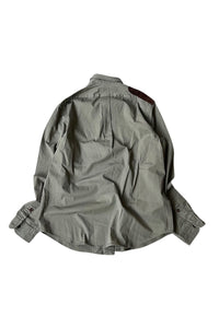 90'S L/S COTTON MILITARY SHIRT / KHAKI [SIZE: L USED]