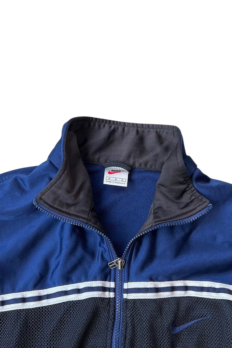 90'S ZIP UP TRACK JACKET / NAVY [SIZE: M USED]