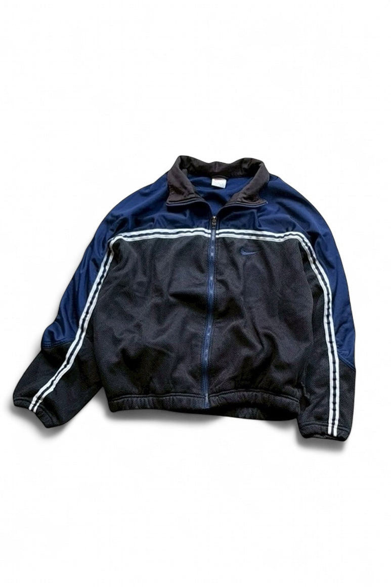 90'S ZIP UP TRACK JACKET / NAVY [SIZE: M USED]