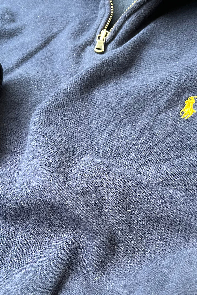 90'S HALF-ZIP SWEAT / NAVY [SIZE: M USED]