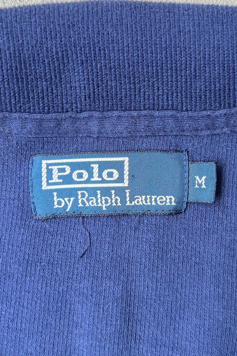 90'S HALF-ZIP SWEATER / NAVY [SIZE: M USED]