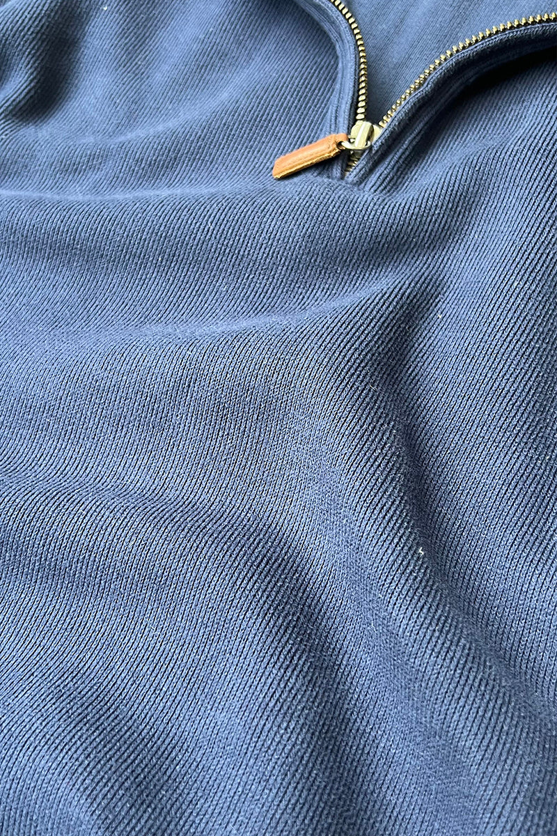 90'S HALF-ZIP SWEATER / NAVY [SIZE: M USED]