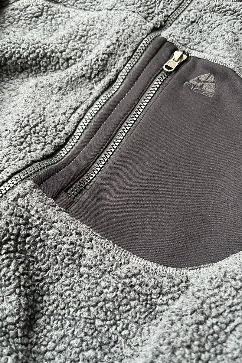 90'S FLEECE ZIP JACKET / GRAY [SIZE: L USED]