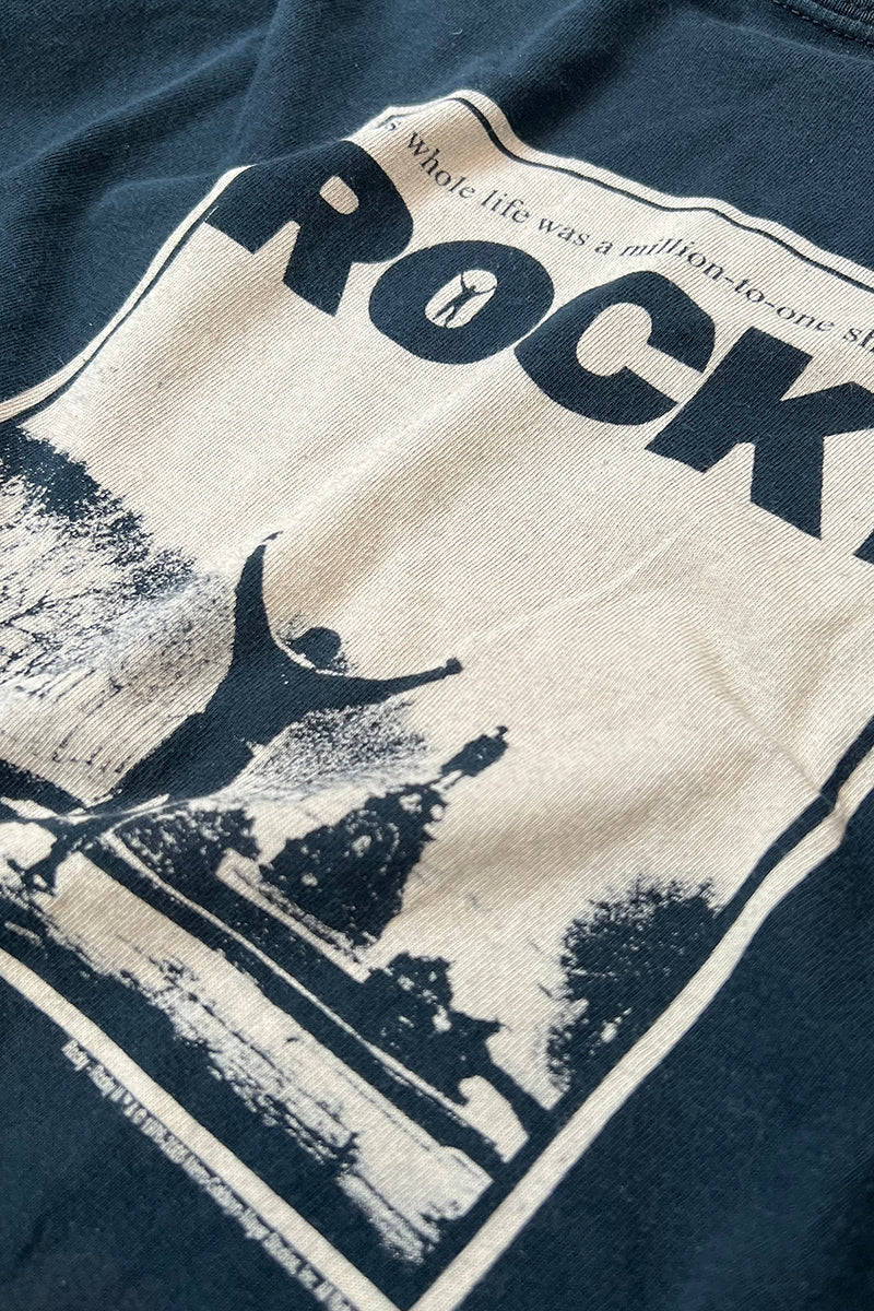Y2K 05'S ROCKY MOVIE T-SHIRT / BLACK [SIZE: L USED]
