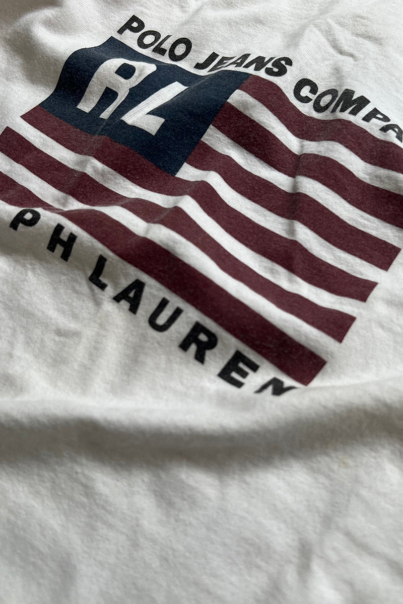 MADE IN USA 90S-EARLY 00S LOGO PRINT T-SHIRT / WHITE [SIZE: M USED]
