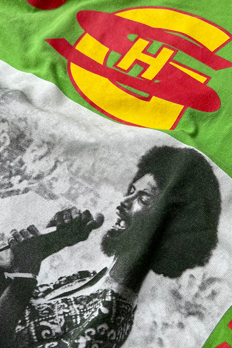MADE IN USA GIL SCOTT-HERON PRINT T-SHIRT / GREEN [SIZE: S USED]