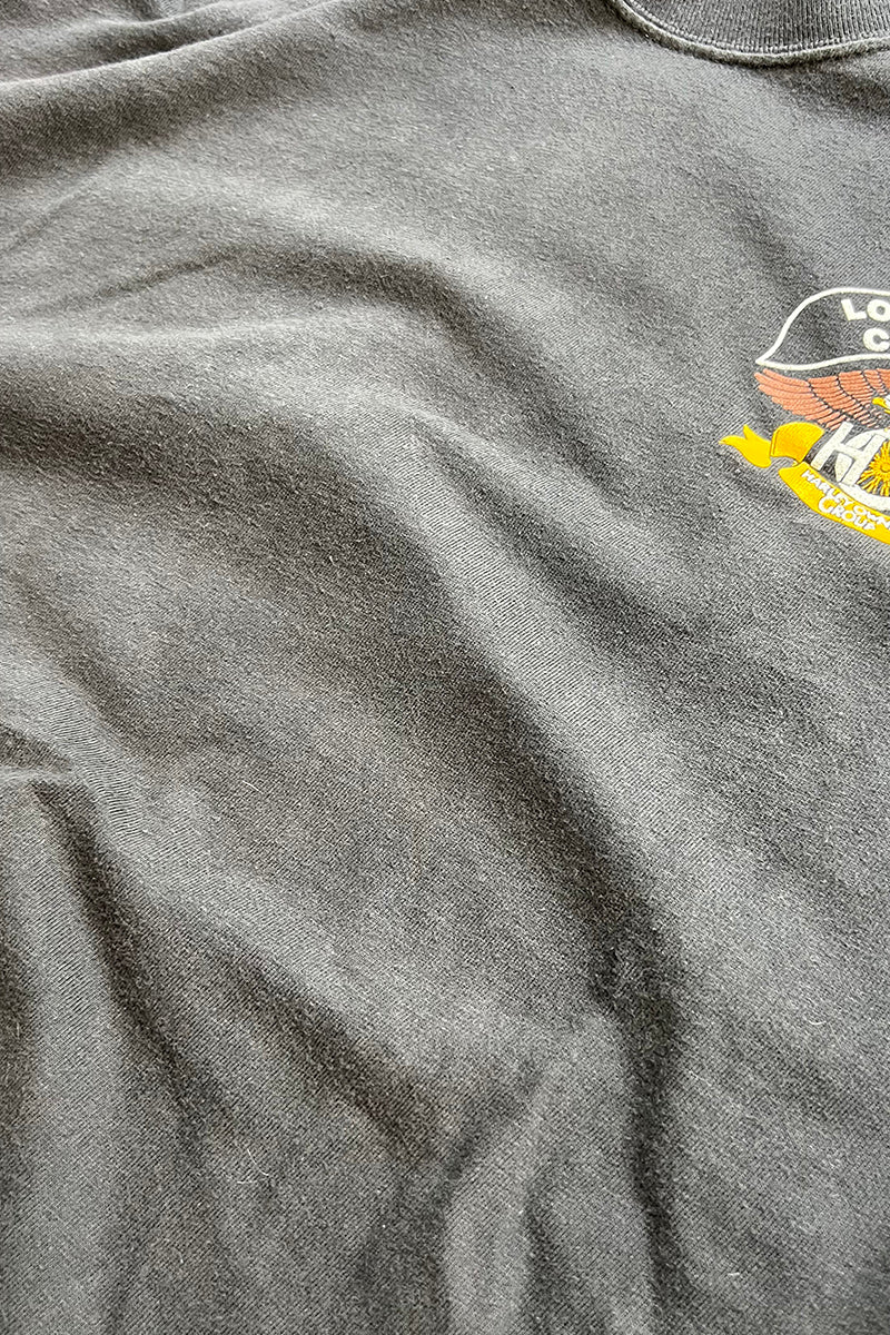 90'S HARLEY DAVIDSON PRINT T-SHIRT / BLACK [SIZE: L USED]
