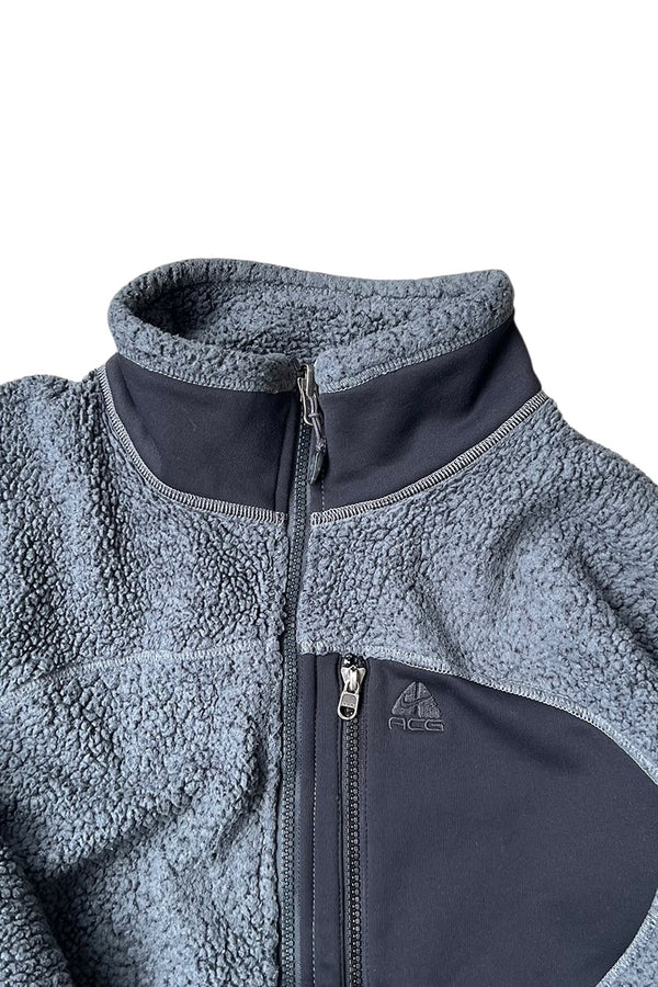 90'S FLEECE ZIP JACKET / GRAY [SIZE: L USED]