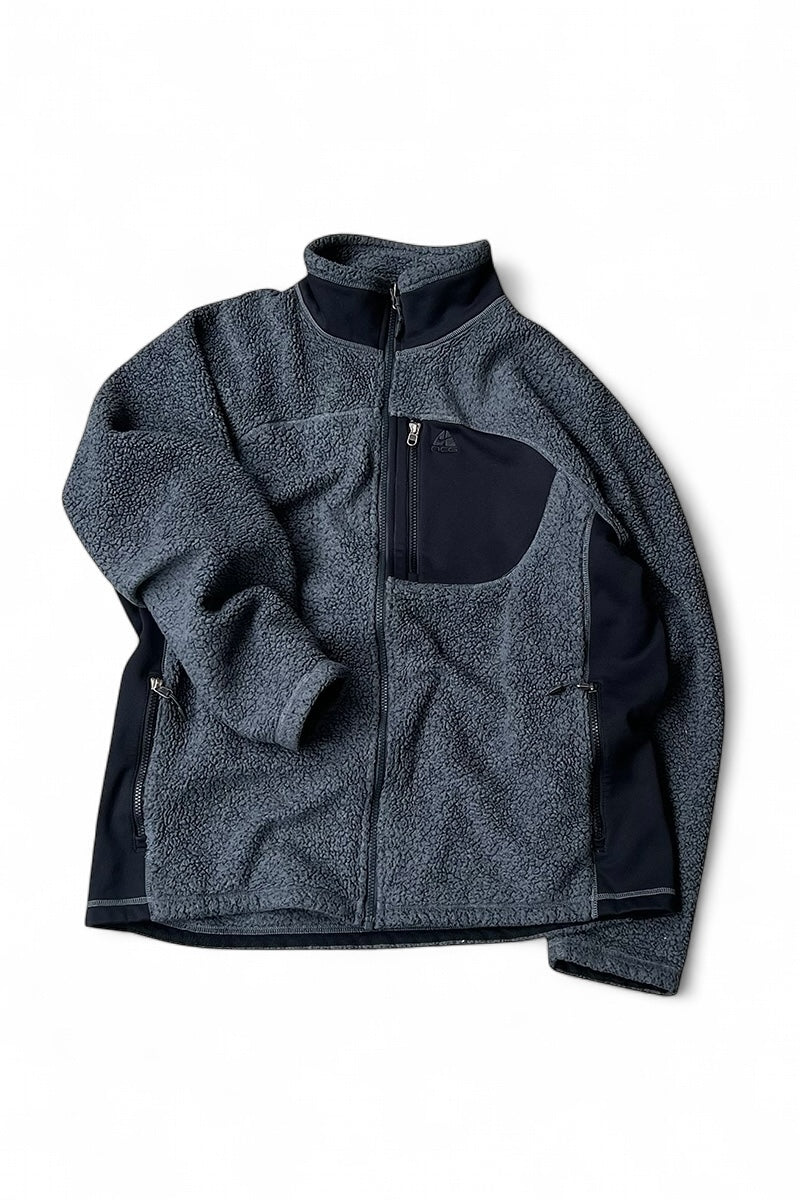 90'S FLEECE ZIP JACKET / GRAY [SIZE: L USED]