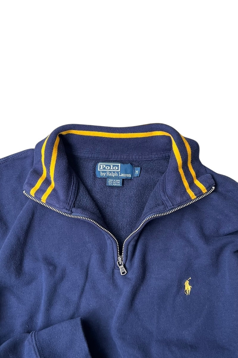 90'S HALF-ZIP SWEAT / NAVY [SIZE: M USED]