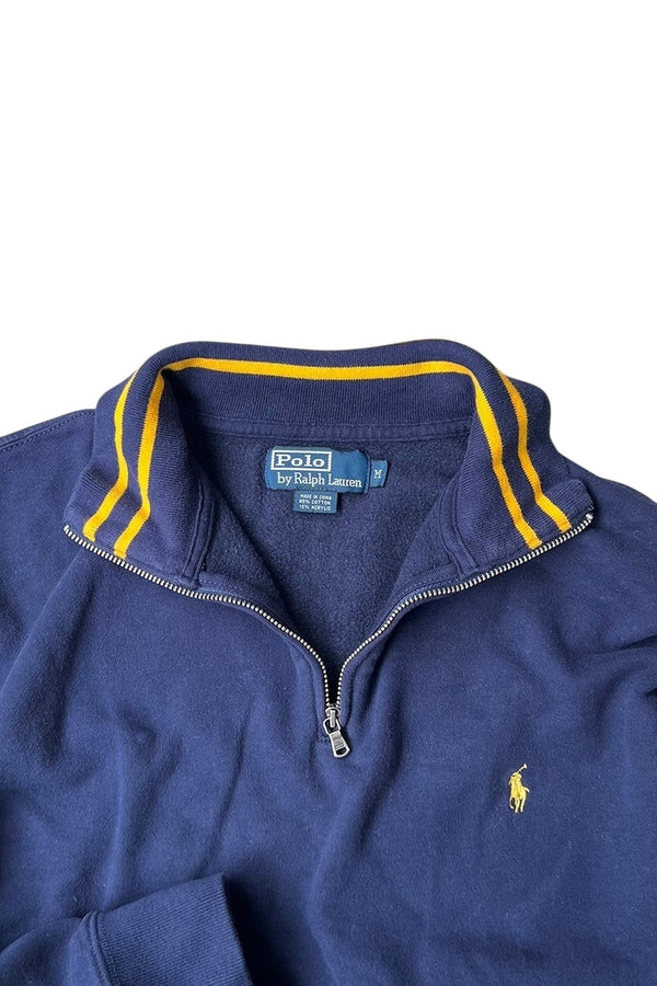 90'S HALF-ZIP SWEAT / NAVY [SIZE: M USED]