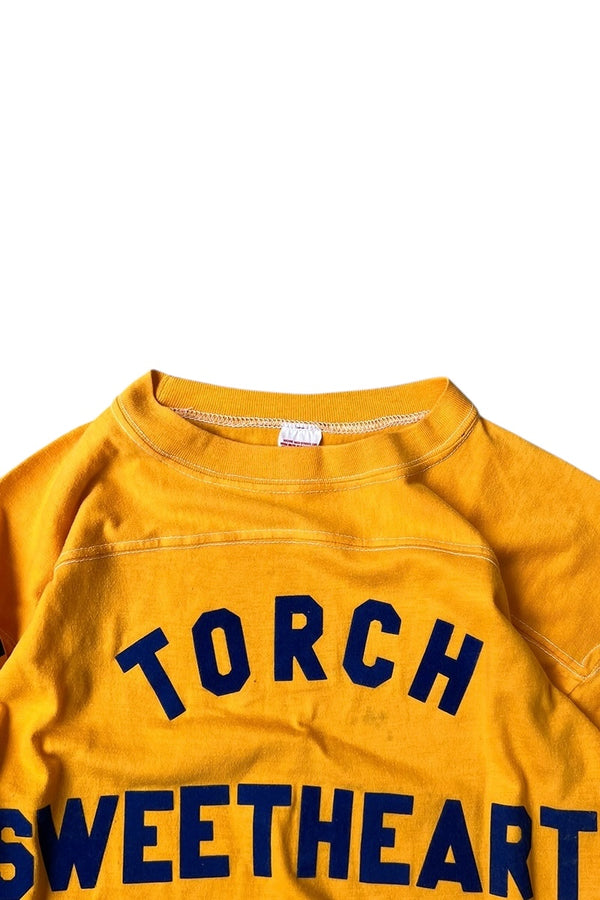 MADE IN USA 80s LADY T HOCKEY T-SHIRT / YELLOW [SIZE: M USED]
