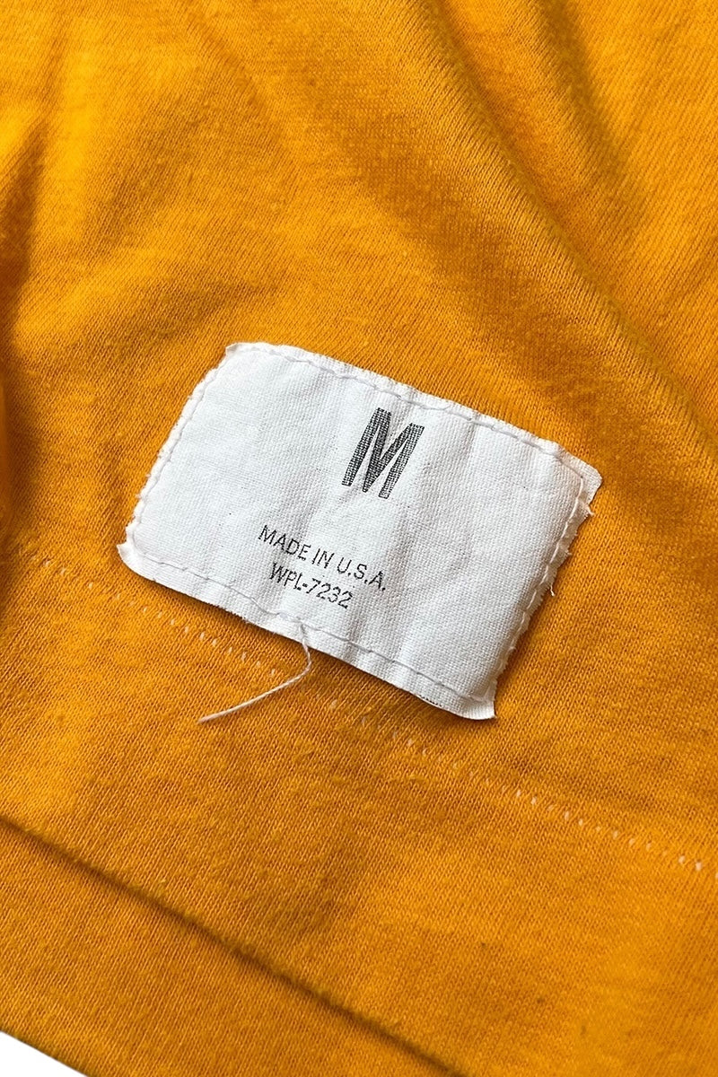 MADE IN USA 80s LADY T HOCKEY T-SHIRT / YELLOW [SIZE: M USED]