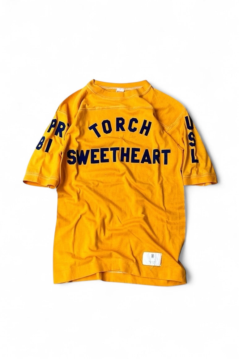 MADE IN USA 80'S LADY T HOCKEY T-SHIRT / YELLOW [SIZE: M USED]