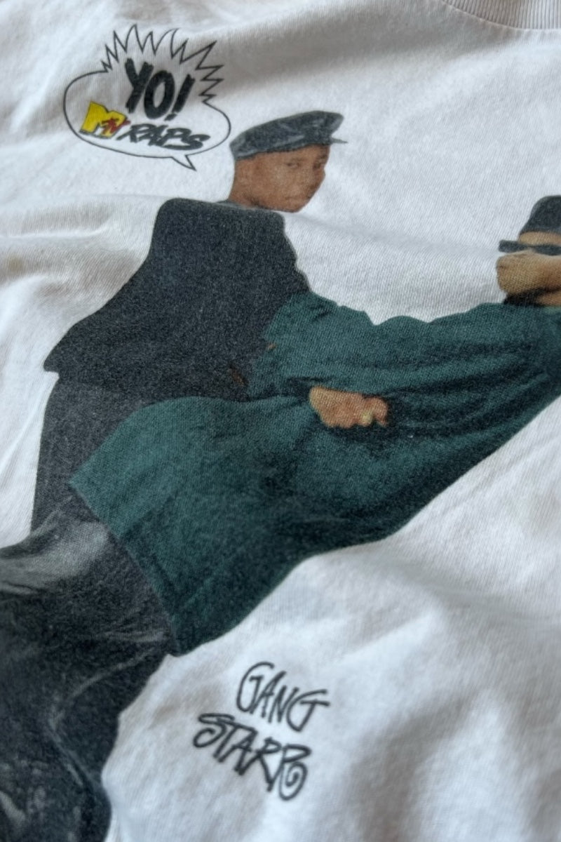 Y2K EARLY 00'S MADE IN MEXICO MTV GANG STARR T-SHIRT / WHITE [SIZE: L USED]