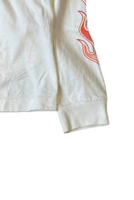 画像をギャラリービューアに読み込む, MADE IN USA Y2K EARLY 02&#39;S L/S FIRE FLAME T-SHIRT / WHITE [SIZE: M USED]

