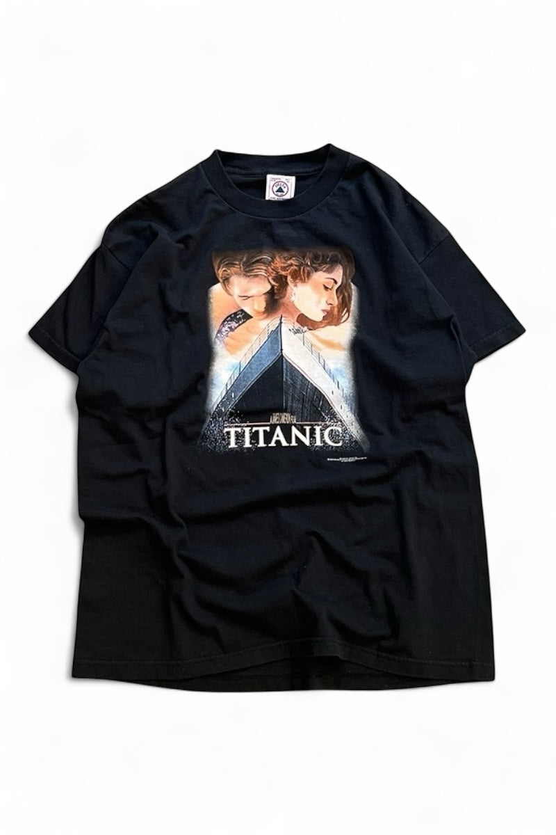 MADE IN USA 98'S TITANIC MOVIE T-SHIRT YOUTH / BLACK [SIZE: XL USED]