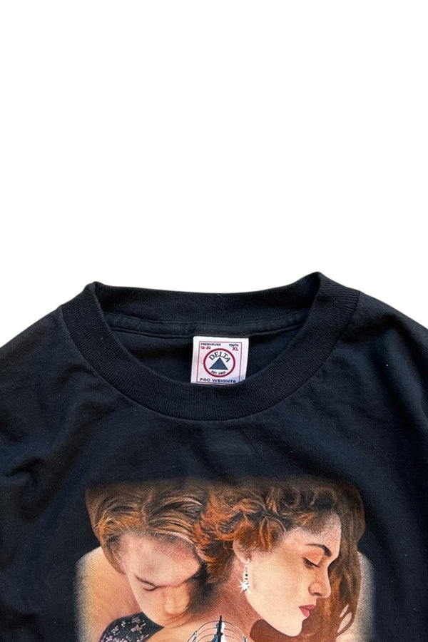 MADE IN USA 98'S TITANIC MOVIE T-SHIRT YOUTH / BLACK [SIZE: XL USED]