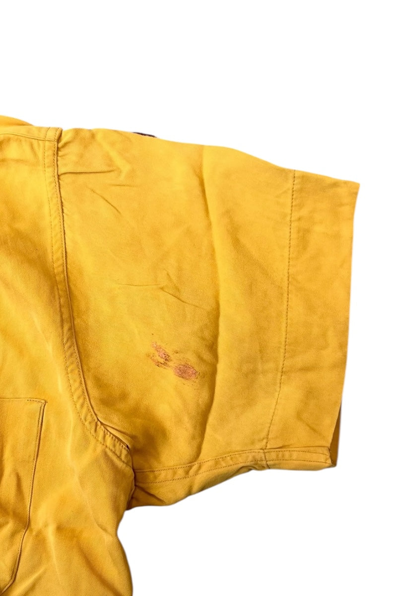 MADE IN USA 66'S S/S RAYON OPEN COLLAR SHIRT / YELLOW [SIZE: M USED]