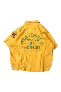 MADE IN USA 66'S S/S RAYON OPEN COLLER SHIRT / YELLOW [SIZE: M USED]